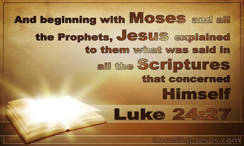 Luke 24:27 Beginning With Moses And All The Prophets (brown)